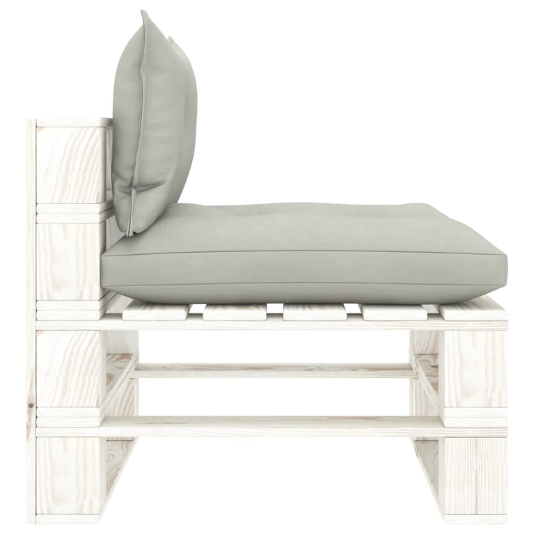 6-delige Loungeset met taupe kussens pallet hout