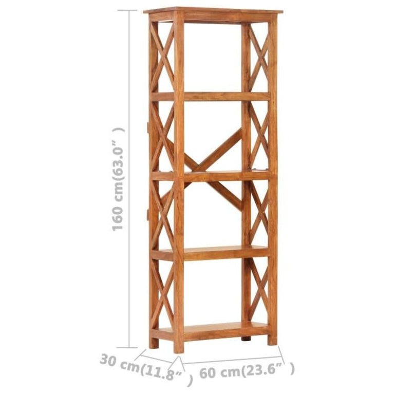 Boekenkast 60x30x160 cm acaciahout met honingafwerking