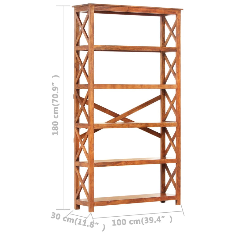 Boekenkast 100x30x180 cm acaciahout met honingafwerking