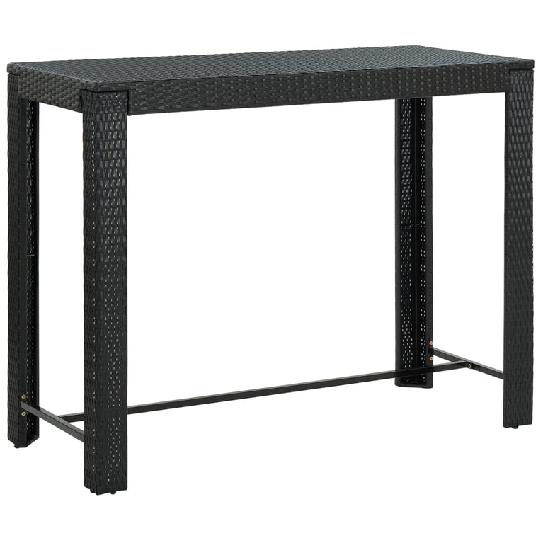Tuinbartafel 140,5x60,5x110,5 cm poly rattan zwart