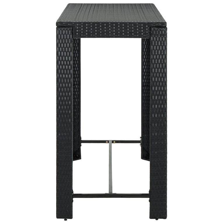 Tuinbartafel 140,5x60,5x110,5 cm poly rattan zwart