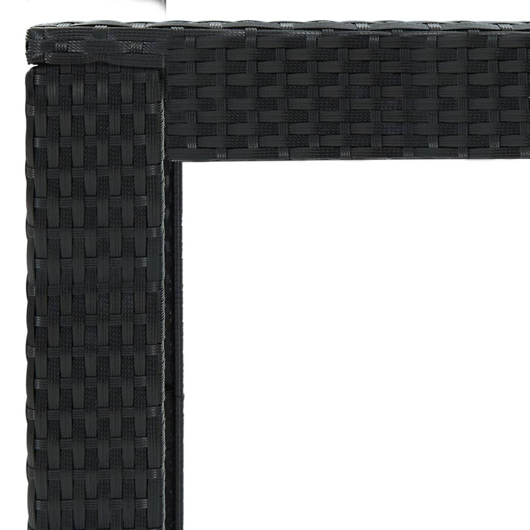 Tuinbartafel 140,5x60,5x110,5 cm poly rattan zwart