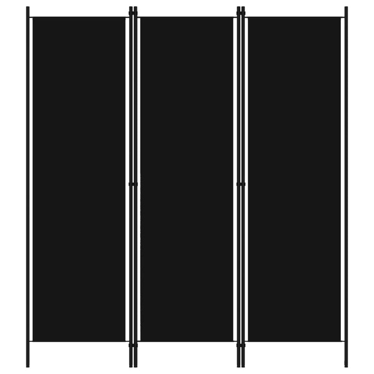 Kamerscherm met 3 panelen 150x180 cm zwart