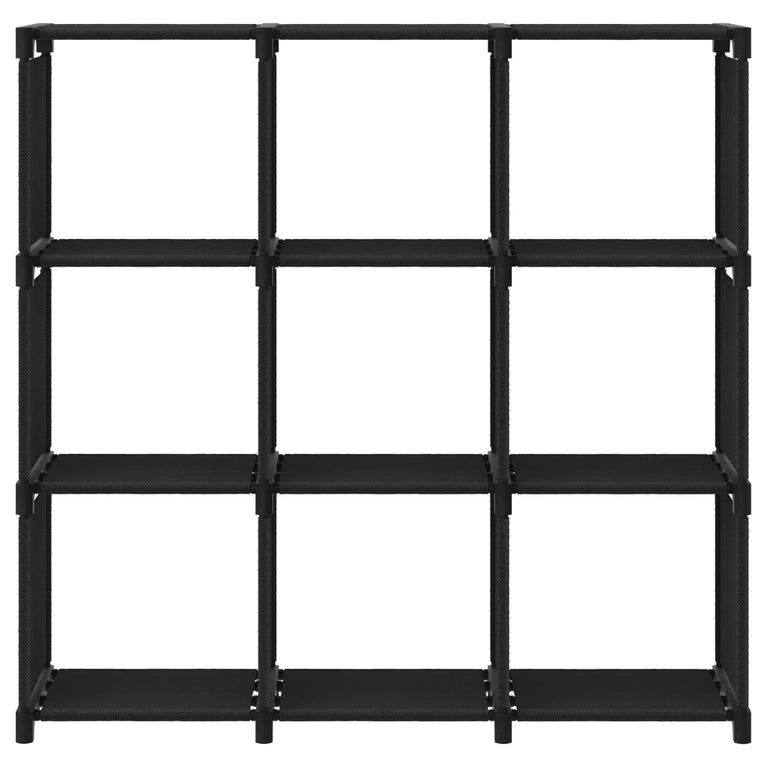 Kast met 9 vakken 103x30x107,5 cm stof zwart