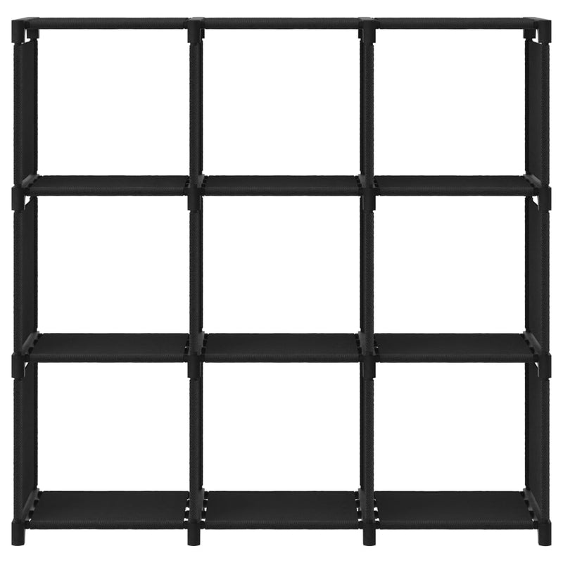 Kast met 9 vakken 103x30x107,5 cm stof zwart