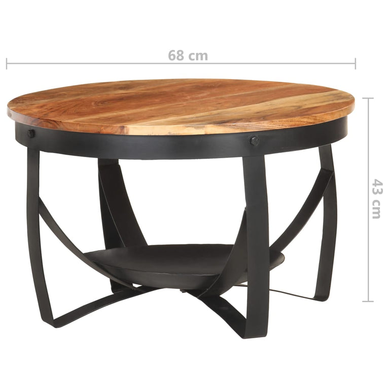 Salontafel Ø 68x43 cm massief acaciahout