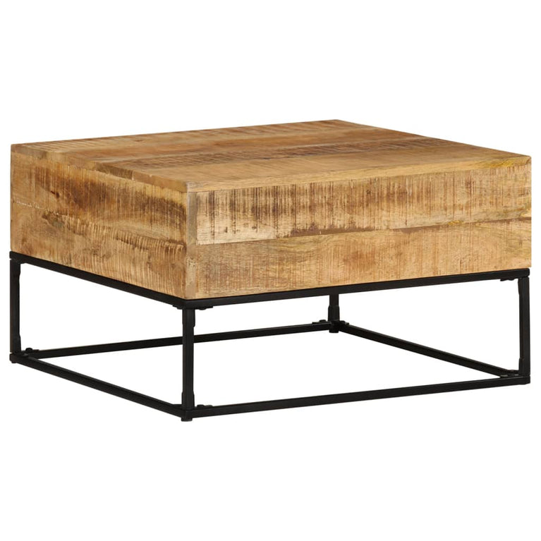 Salontafel 68x68x41 cm ruw mangohout