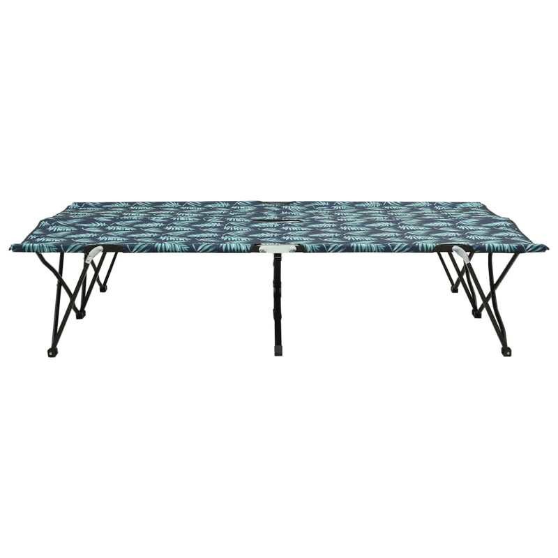 Ligbed 2-persoons inklapbaar bladpatroon staal