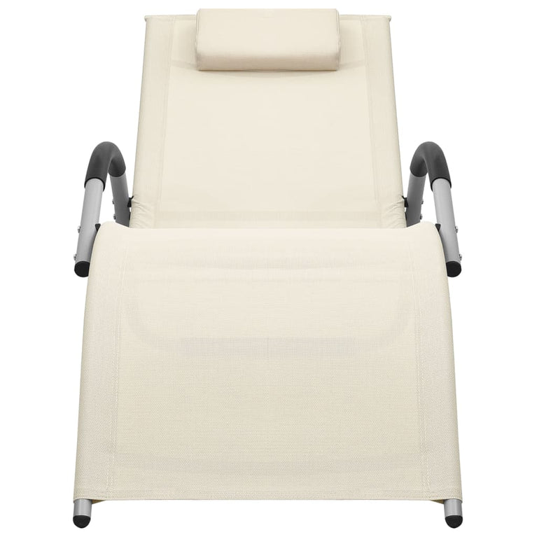 Ligbedden 2 st textileen crèmekleurig en grijs