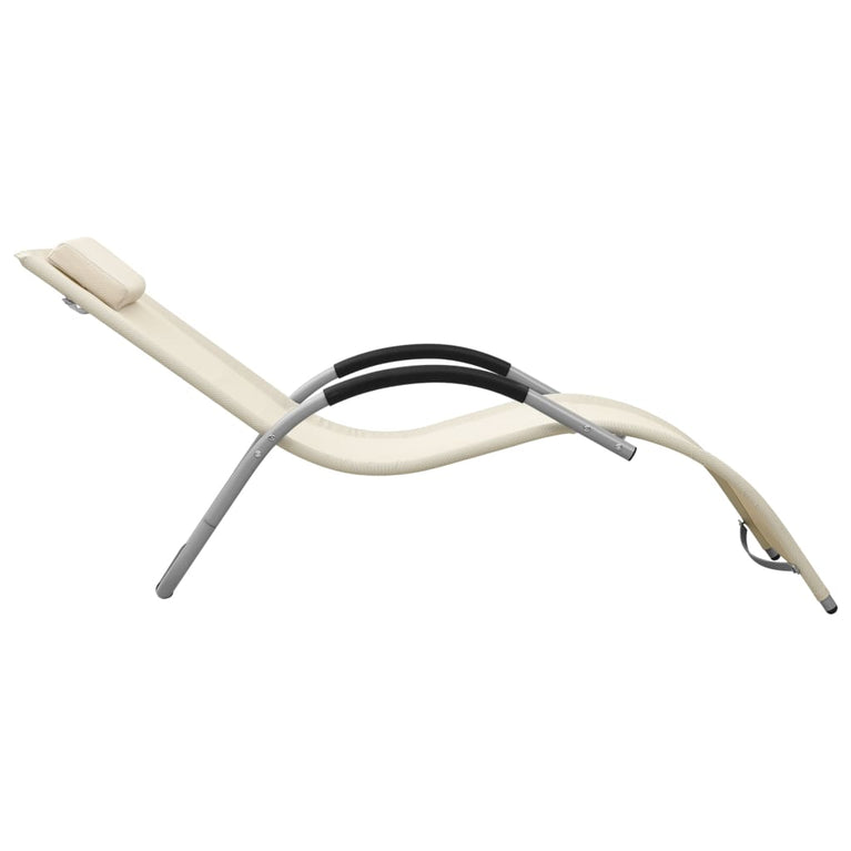 Ligbedden 2 st textileen crèmekleurig en grijs