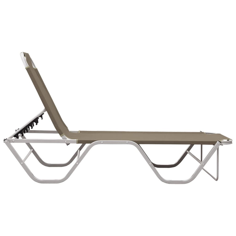 Ligbed aluminium en textileen taupe