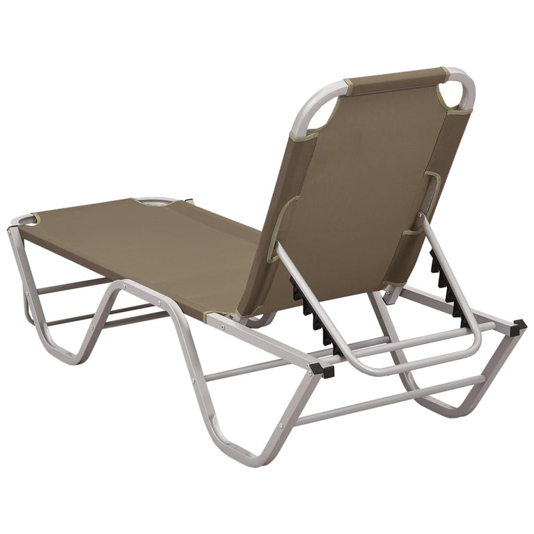 Ligbed aluminium en textileen taupe