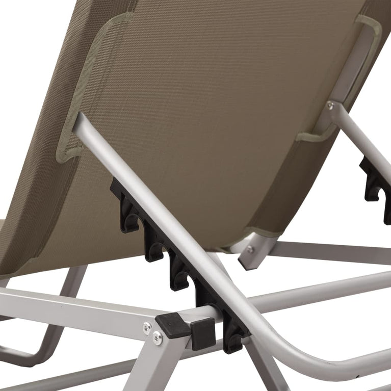Ligbed aluminium en textileen taupe