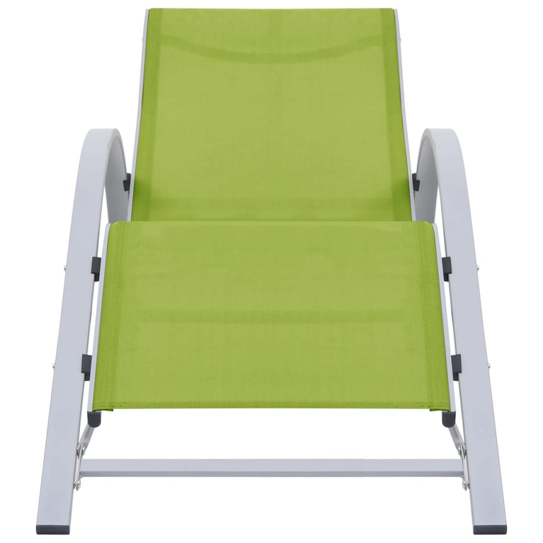 Ligbed textileen en aluminium groen