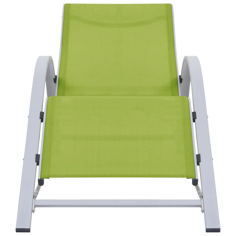 Ligbed textileen en aluminium groen