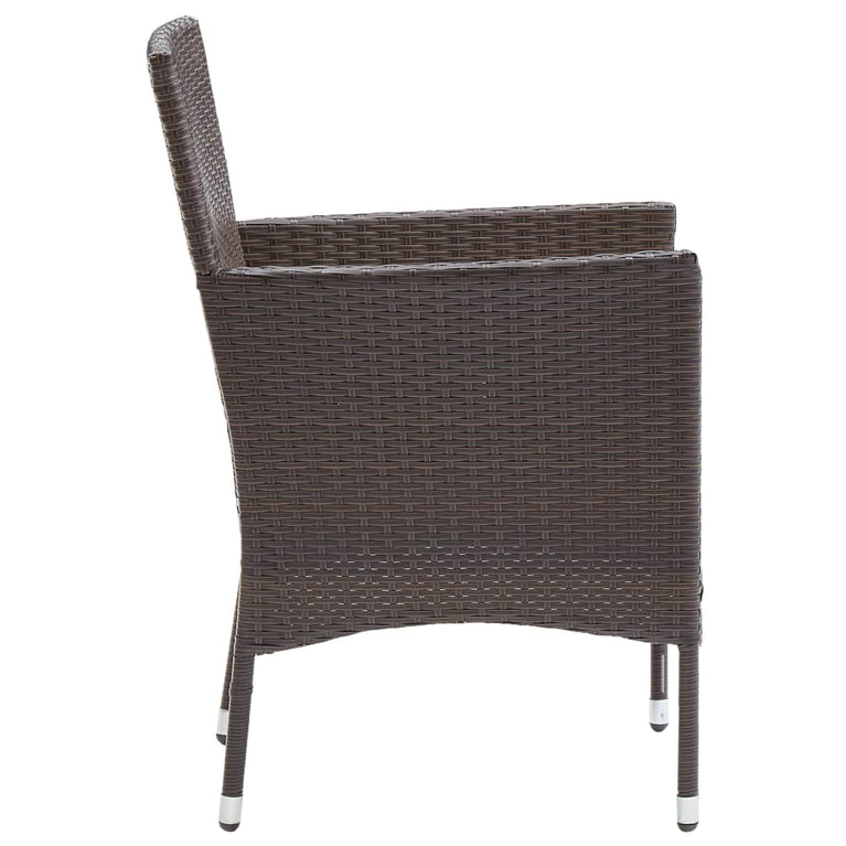 Tuinstoelen 2 st poly rattan bruin