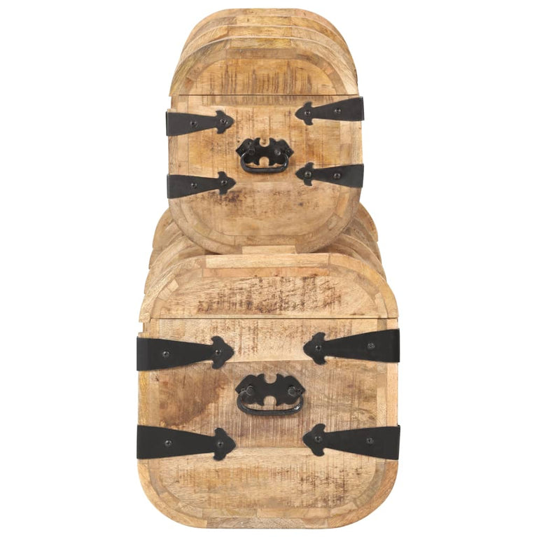 Opbergkisten 2 st massief mangohout