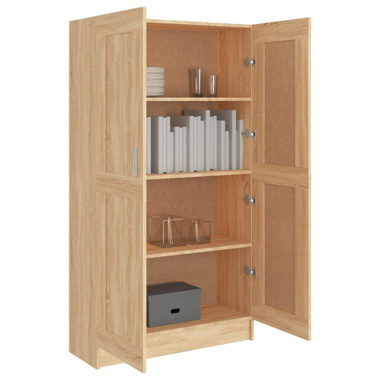 Boekenkast 82,5x30,5x150 cm bewerkt hout sonoma eikenkleurig