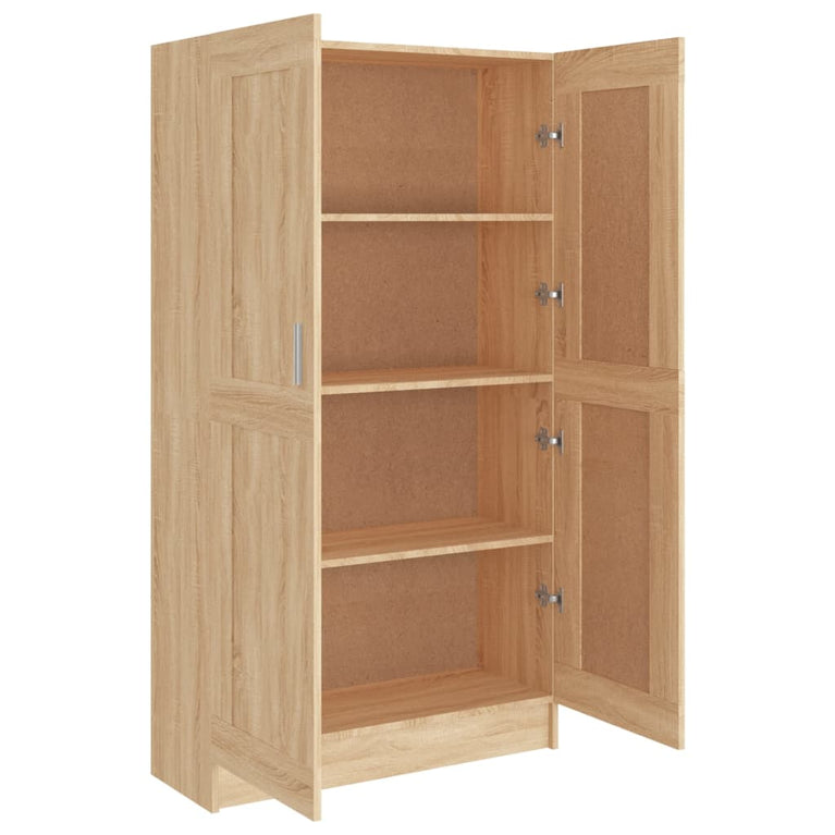 Boekenkast 82,5x30,5x150 cm bewerkt hout sonoma eikenkleurig