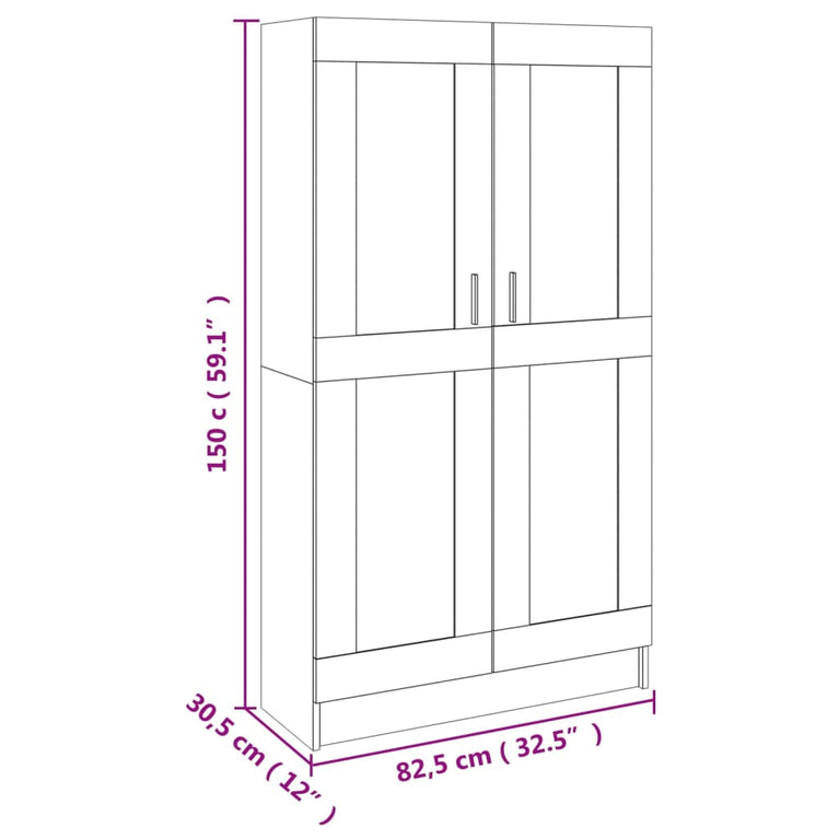 Boekenkast 82,5x30,5x150 cm bewerkt hout sonoma eikenkleurig