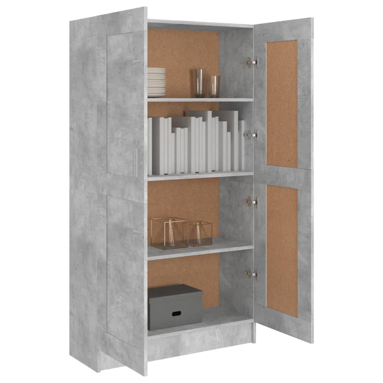 Boekenkast 82,5x30,5x150 cm spaanplaat betongrijs