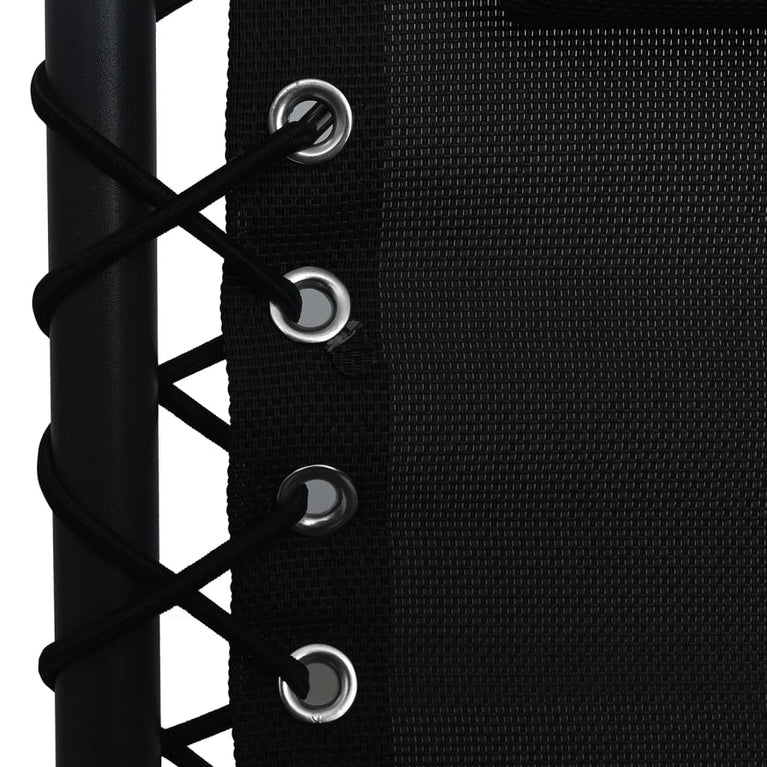 Terrasstoelen 2 st inklapbaar textileen zwart