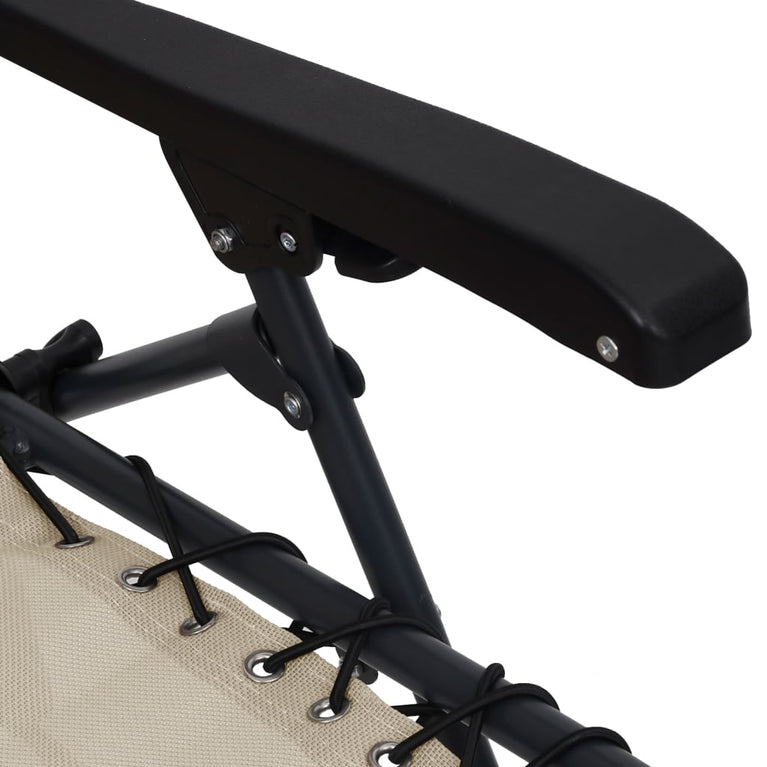 Terrasstoel inklapbaar textileen crèmekleurig