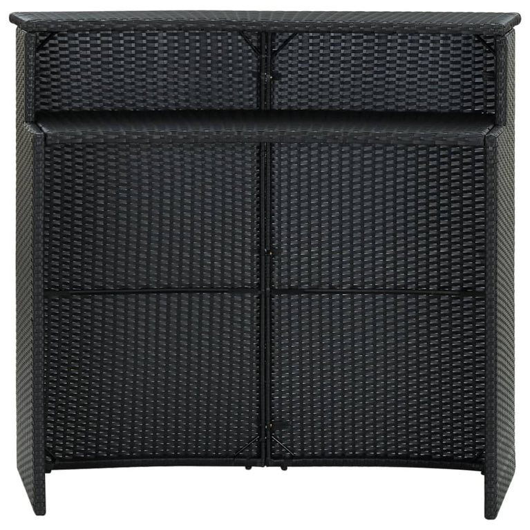 Tuinbartafel 120x55x110 cm poly rattan zwart