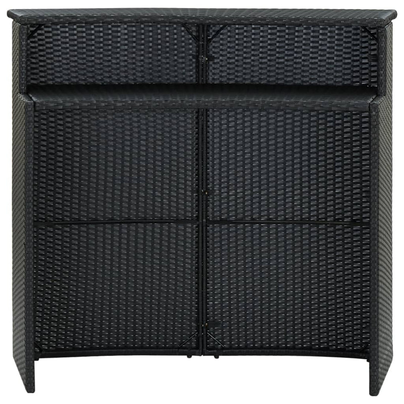 Tuinbartafel 120x55x110 cm poly rattan zwart