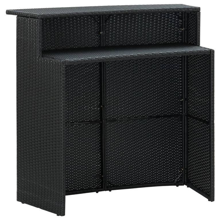 Tuinbartafel 120x55x110 cm poly rattan zwart