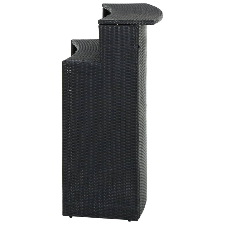 Tuinbartafel 120x55x110 cm poly rattan zwart