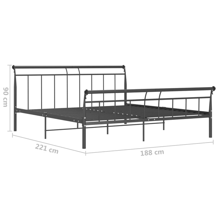Bedframe metaal zwart 180x200 cm