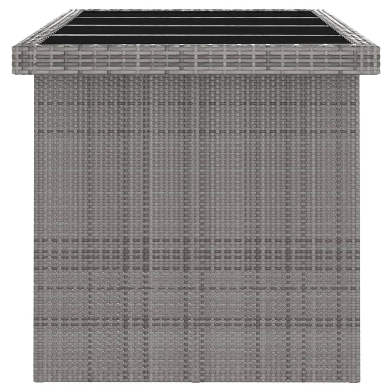 7-delige Tuinset met kussens poly rattan grijs