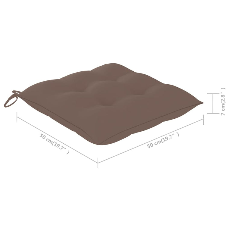 Tuinstoelen 2 st met kussens massief acaciahout