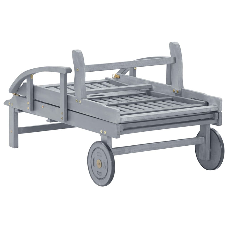 Ligbed met kussen massief acaciahout