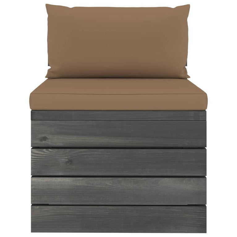 2-delige Loungeset met kussens pallet massief grenenhout