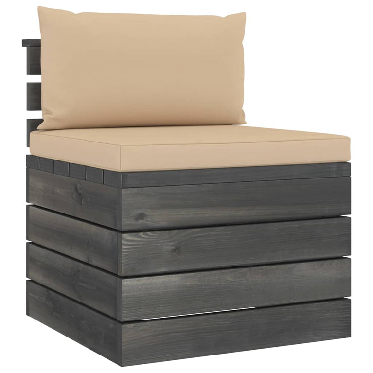 8-delige Loungeset met kussens pallet massief grenenhout