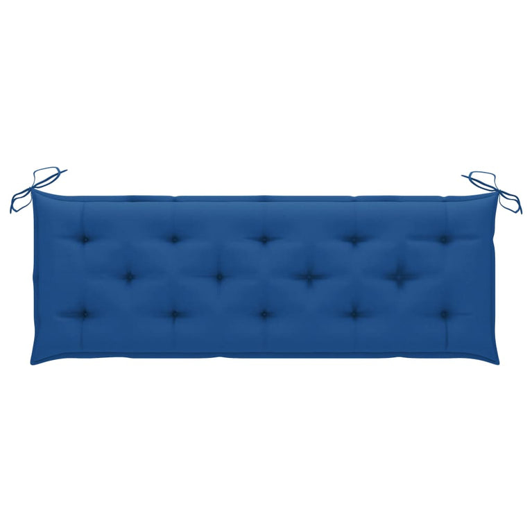 Bank Batavia met blauw kussen 150 cm massief teakhout