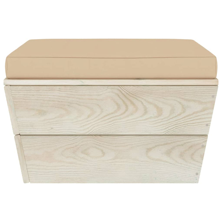 6-delige Loungeset met kussens pallet vurenhout