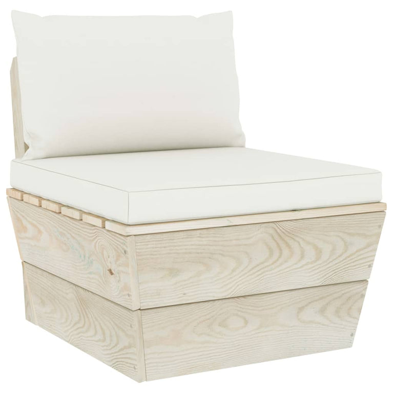 6-delige Loungeset met kussens pallet vurenhout