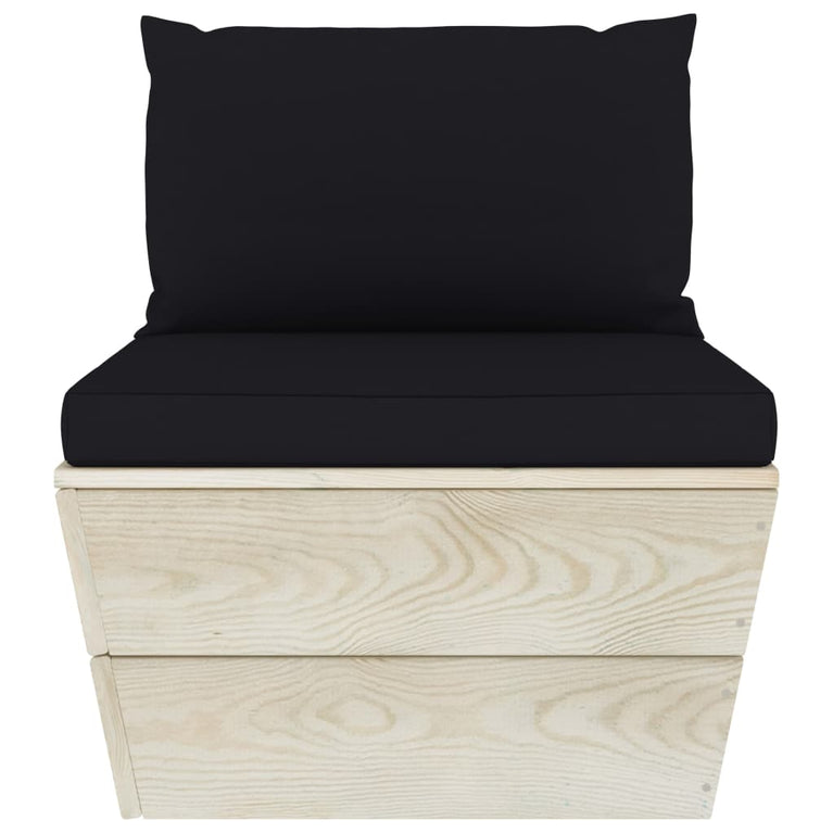 9-delige Loungeset met kussens pallet vurenhout