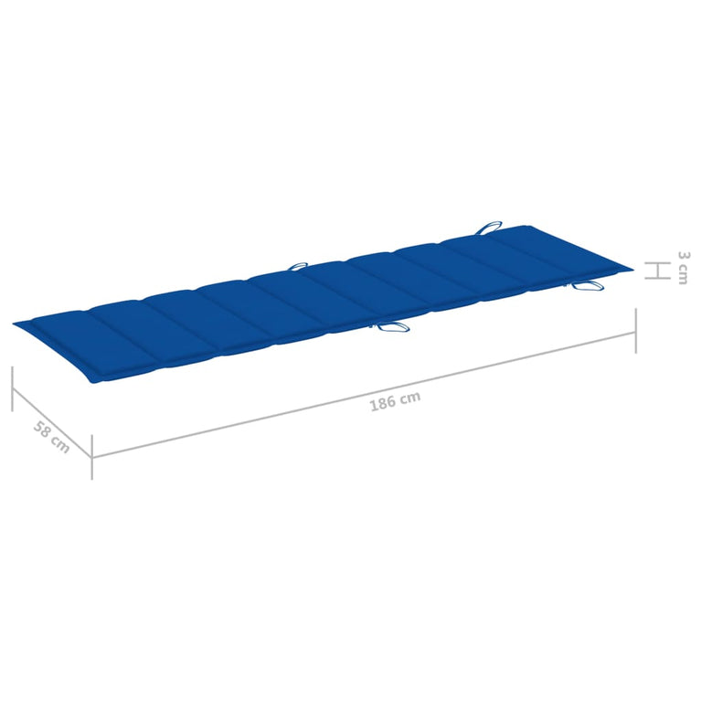 Ligbed met kussen massief acaciahout grijs