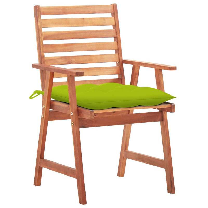 Tuinstoelen 2 st met kussens massief acaciahout