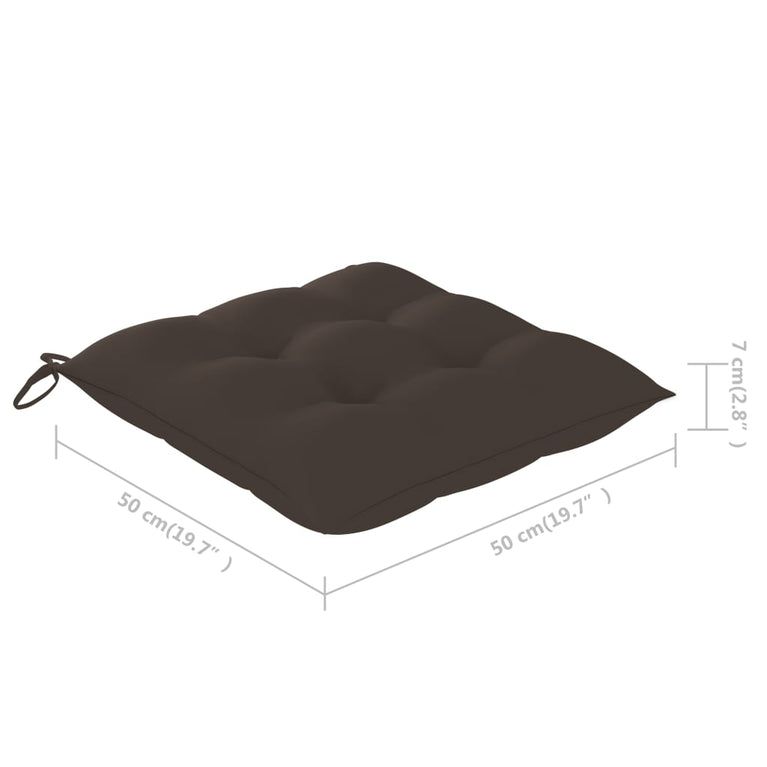 Tuinstoelen 3 st met kussens massief acaciahout