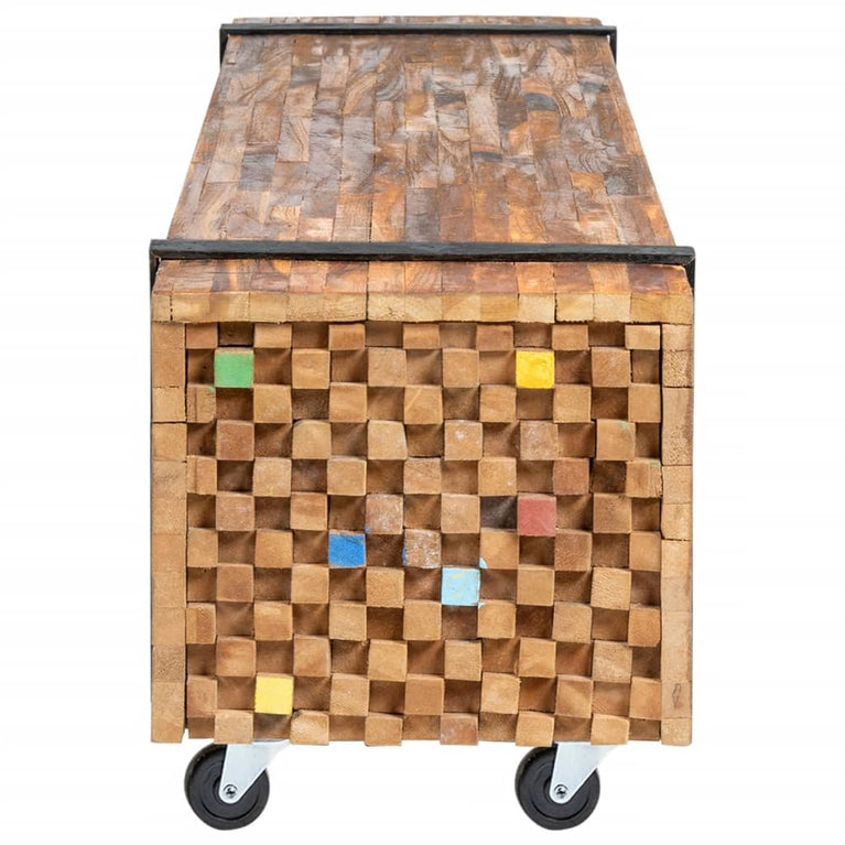 Tv-meubel 110x30x32,5 cm massief teakhout
