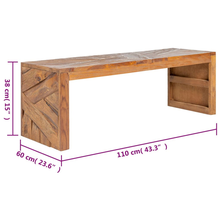 Tv-meubel 110x60x38 cm massief teakhout