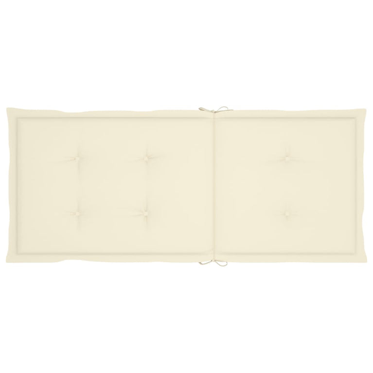 Tuinstoelen 6 st met crèmekleurige kussens massief teakhout