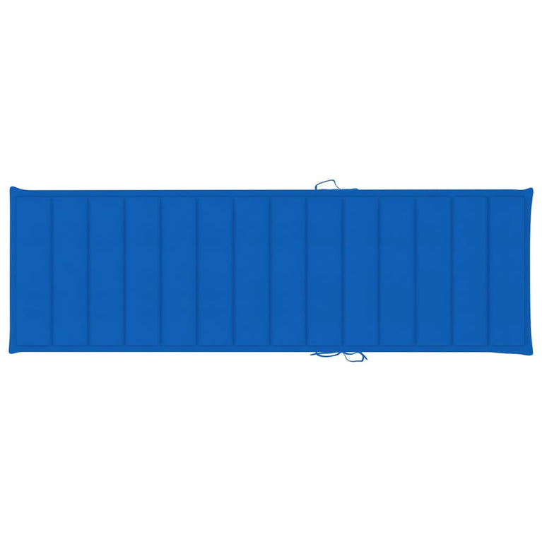 Ligbed tweepersoons met blauwe kussens geïmpregneerd grenenhout