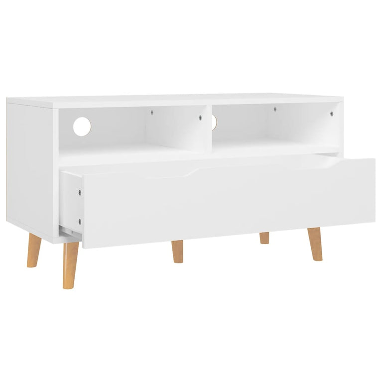 Tv-meubel 90x40x48,5 cm bewerkt hout wit