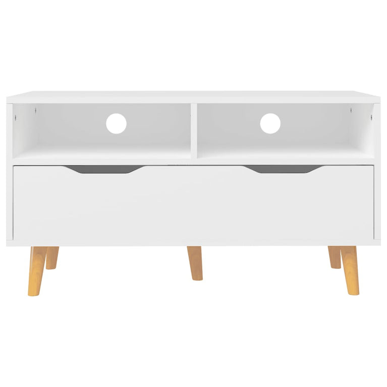 Tv-meubel 90x40x48,5 cm bewerkt hout wit